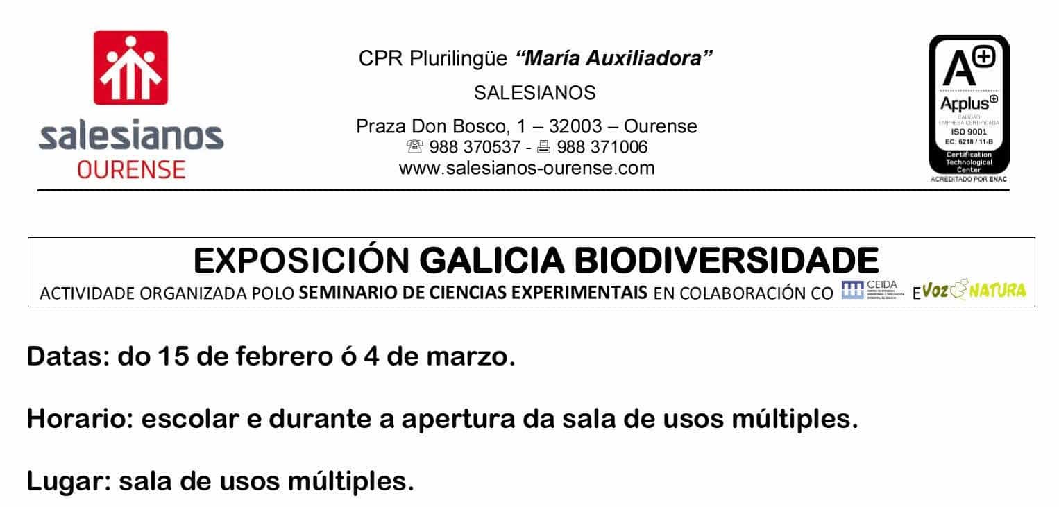 Cabecera expo Galicia biodiversidad 2016